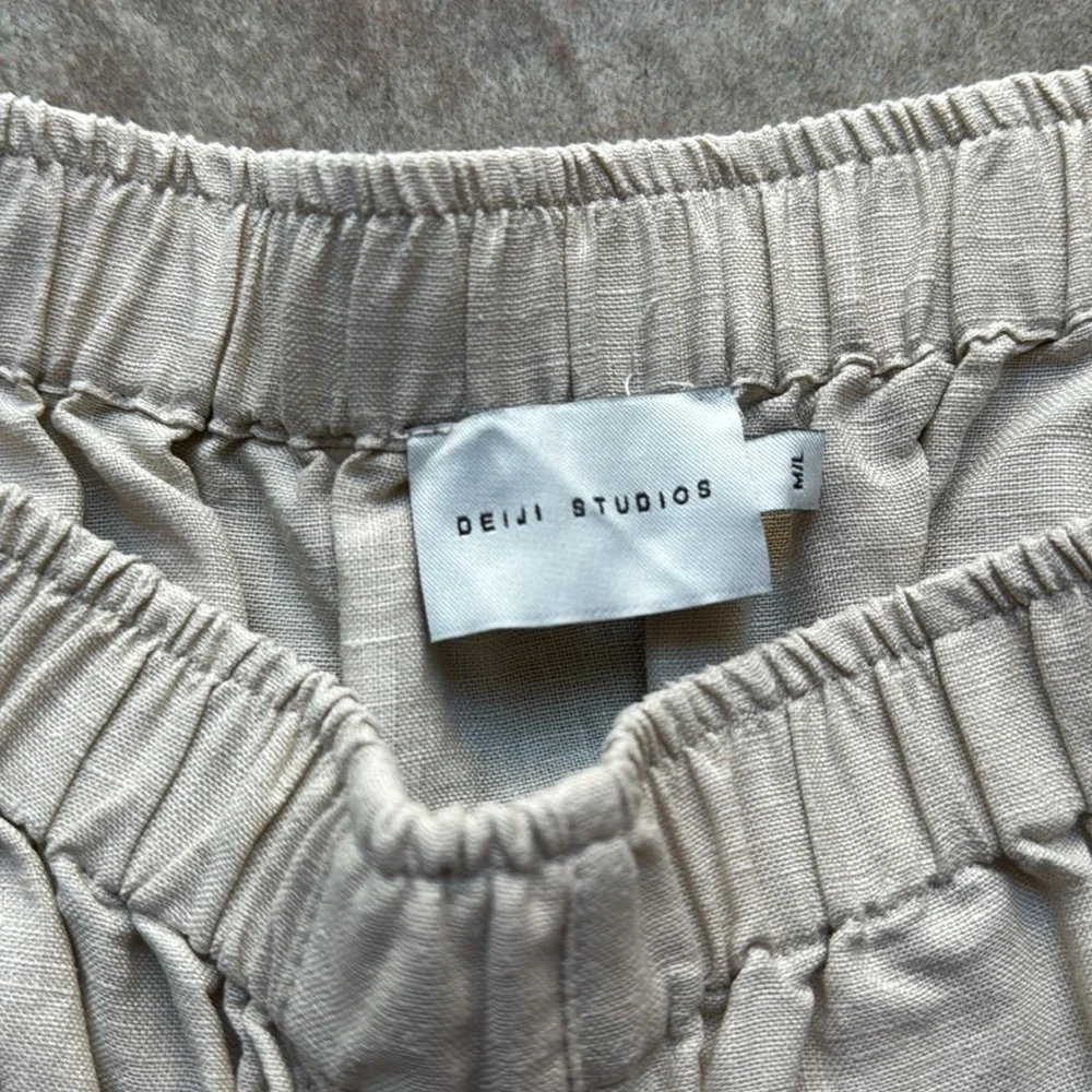 Deiji Studios Womens Linen Set Oatmeal M/L - Picture 7 of 12